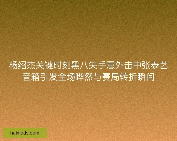 杨绍杰关键时刻黑八失手意外击中张泰艺音箱引发全场哗然与赛局转折瞬间